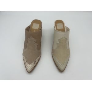 OEM Womens Pointed Toe Shoes Tan / Off White Casual Shoes With TPR Outsole