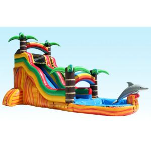 Water Park 2 In 1 Pool Kids Inflatable Water Colorful Slide Fire Retardant For