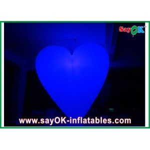 Party Decoration Inflatable Heart Diameter 2m With 12 Led Lighting Colors