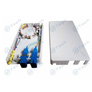 China Weight 110g FTTH Splitter Box 2 Ports 4 Cores ABS Material Wall And Table Available on sale