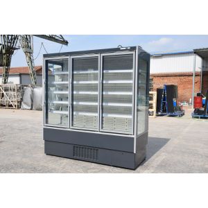 Triple Double Glazed Glass Supermarket Chiller With Transparent Endpanel