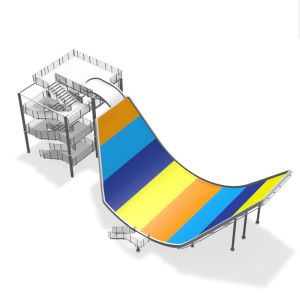 SS Fastener Aqua Park Equipment Swing Water Slide Ashland / DSM Resin
