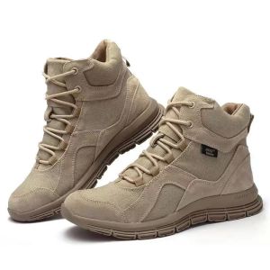 China Men's shoes outdoor desert boots high-top tactical boots non-slip wear-resistant cold-proof breathable shock-absorbing on sale