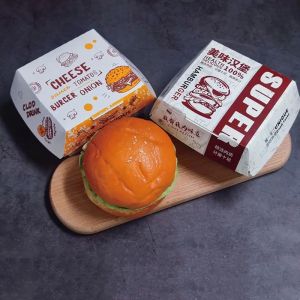 Custom Different Shape Hamburger Paper Packaging Box Made from Recycled