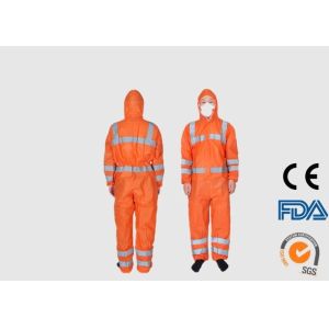 China Reflective Tape Disposable PPE Coveralls For Construction / Road Service Workers on sale