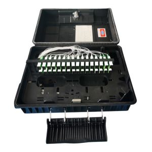 Material PLC Splitter Distribution Box for FTTX FTTH 32 Cores Outdoor Wall
