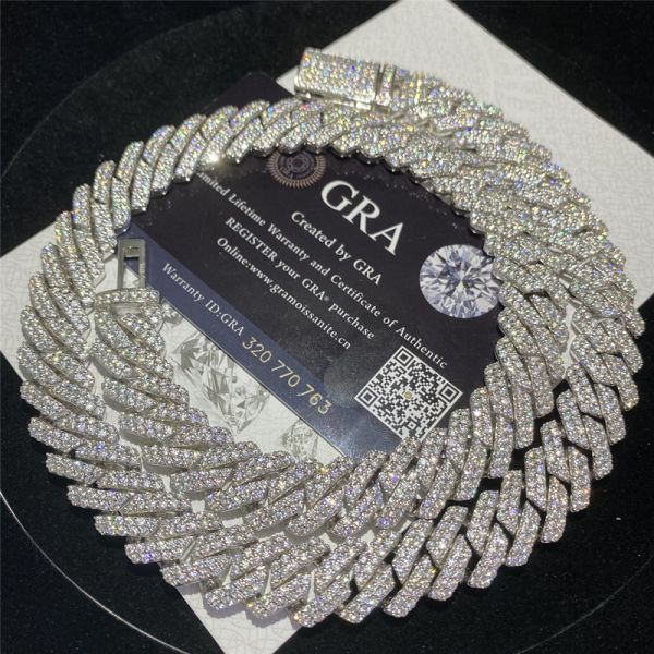 Quality Round Brilliant Cut Moissanite Cuban Chain wholesale
