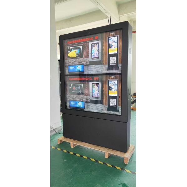55 Inch Vertical Lcd Advertising Outdoor Dual Screen Digital Totem Outdoor LCD Digital Sign Board