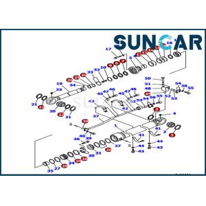 China PC1100-6 Backhoe inner repair kit Komatsu 707-99-89220 Arm Hydraulic Cylinder Seal Kit on sale