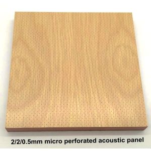 Natural Oak Veneer Microperf Micro Perforated Acoustic Panel Customized