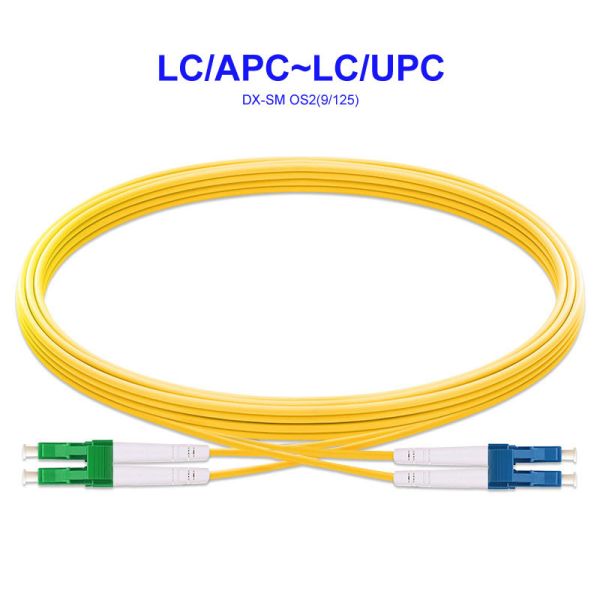 Quality Double Core Duplex Fiber Optical Jumper LC/APC - LC/UPC OS2 Single Mode wholesale