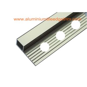 Bright Polished Champagne Metal Square Edge Tile Trim For Outside Corner