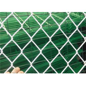 Crochet Uniform Mesh PVC coated Chain Link Fence Smooth Surface With Long