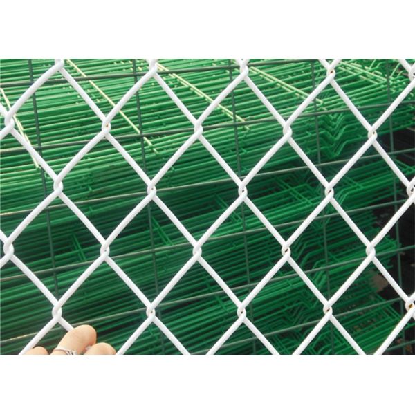 Crochet Uniform Mesh PVC coated Chain Link Fence Smooth Surface With Long