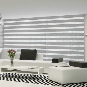 Grey Electric Smart Zebra Shading Window Blinds Customized for Your Requirements