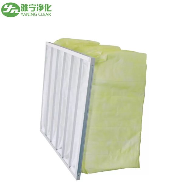 HVAC System Polyester Pocket Air Filter Bag M6-M9 3200m³/h Air Volume Galvanized