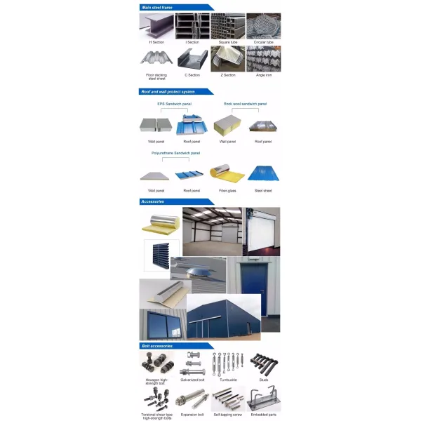 Prefab Steel Warehouse Building with Painted Purlin Structure