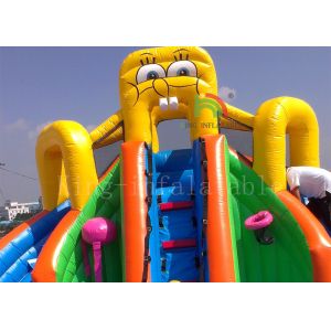Yellow Inflatable Pool Slides For Inground Pools 8*6*6m CE EN14960 SGS EN71