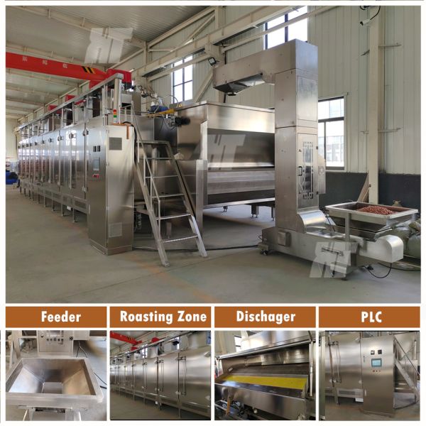 Quality Automated Nut Roasting Machine Continuous Nuts Roaster Oven Roasting System wholesale