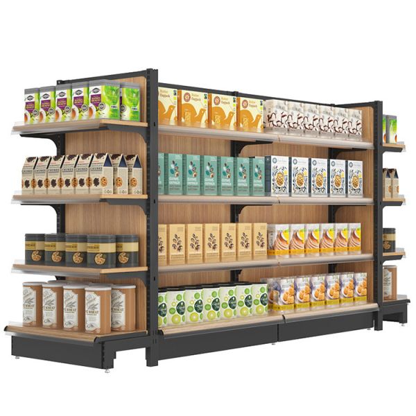 Quality Liquor Wood Display Shelving For Retail Shop Plate Adjustable Gondola Supermarket wholesale