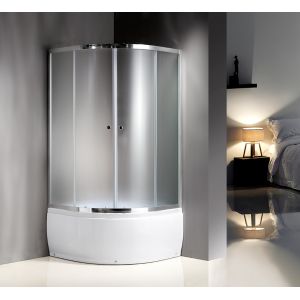 4mm Tempered Fabric Glass Quadrant Shower Enclosures With Handle / Wheels