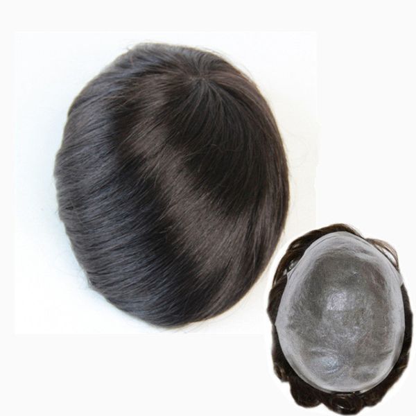 Toupee Hair Replacement System Short Length 0.4mm Thickness High Quality Toupees