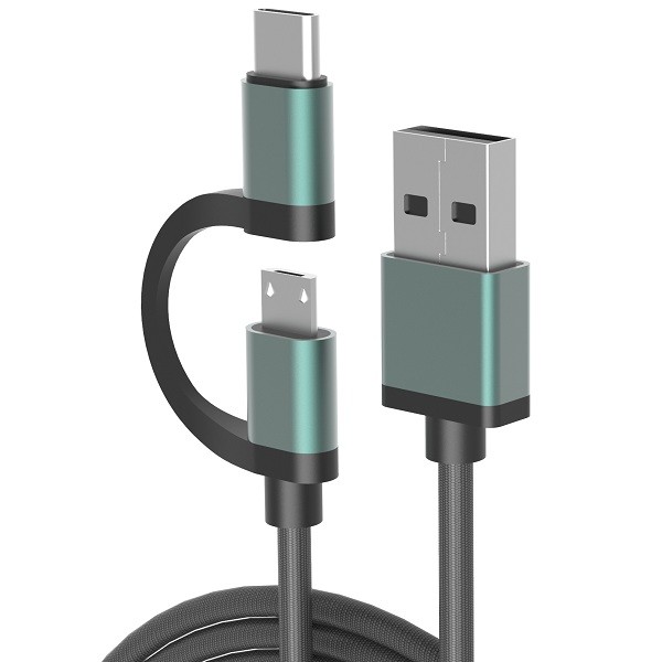 Quality 2 In 1 USB A To Micro Type C 2.0 Adapter 5V 2.4A 2m 6ft USB Multi Charging Cable wholesale