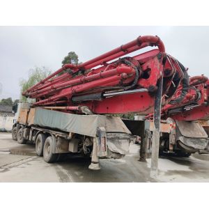 Red and Yellow SANY 56M Mobile Concrete Pump Total Weight 34600kgs for Stable