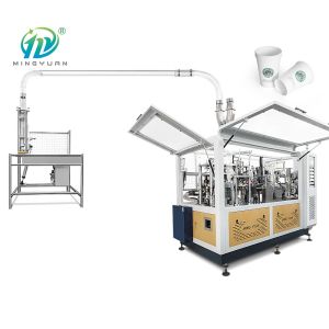 22 OZ Disposable Paper Cup Making Machine Ultrasonic Heater Two Side PE Coated