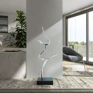 Mirror Polished Modern Abstract Metal Art Sculpture Elegant Luxury Decor for