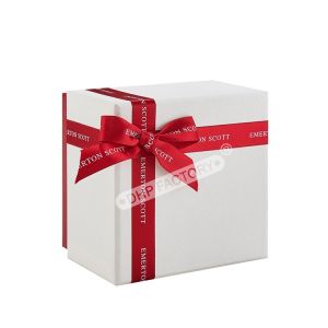 White Engagement Ring Box With Ribbon Elegant Storage For Precious Pieces
