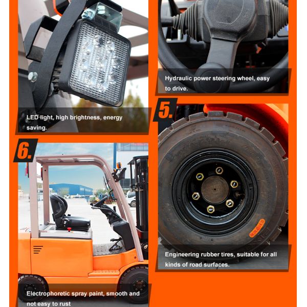 Multipurpose Factory Farm Mud 1 Ton 1.5T 4T 5T 3Ton 4 Wheel Drive Off-Road All Rough Terrain Diesel Forklift