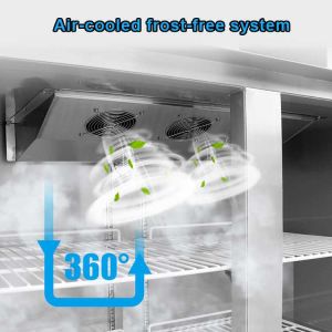 0-8 Degree 2 Door Upright Refrigerator Freezer Side By Side Stainless Steel 400