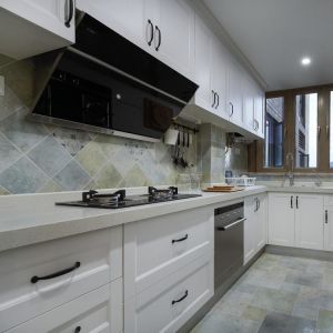 Particle Board Solid Wood Kitchen Countertop Cabinet Customized Size