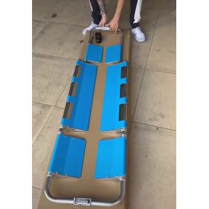 Blue 210cm 44cm Ambulance Collapsible Scoop Stretcher With Straps Manually