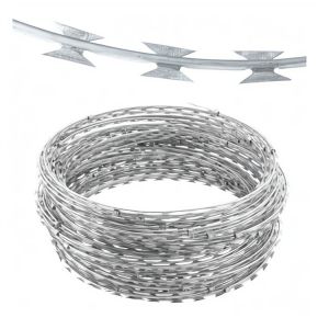 Silver BTO 22 Hot Dipped Galvanized Concertina Barbed Wire Rolls for Sea