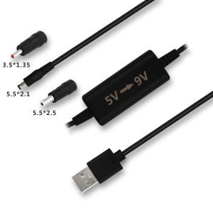 1.5m 2m USB to 12V Step Up Converter Cable with 5521MM Jack