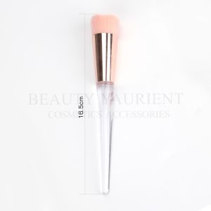 Flower Shape Foundation Single Makeup Brush With Transparent Triangle Handle