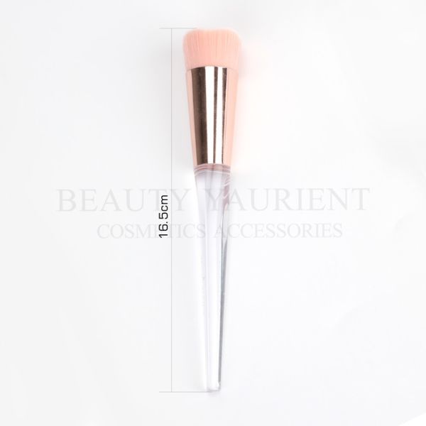 Quality Flower Shape Foundation Single Makeup Brush With Transparent Triangle Handle wholesale