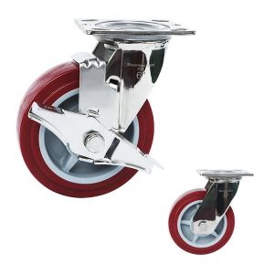 China 150mm Silent Wheel Heavy Duty Sidelock 304SS Swivel Plate Caster Wheels on sale