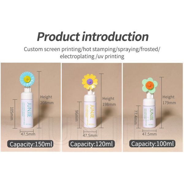 Cute New Style 100ml-200ml PET Mousse Foam Bottle Pressing Hand Sanitizer Plastic Bottle Face Wash Facial Cleanser Bottle