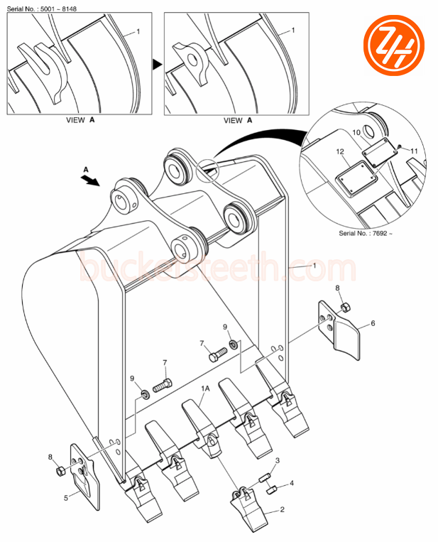 Q345B 100mm PC400 Excavator Bucket Ears Komatsu Bucket Parts