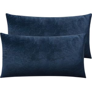 NTBAY 2 Pack Zippered Velvet King Pillowcases, Super Soft and Cozy Luxury Fuzzy