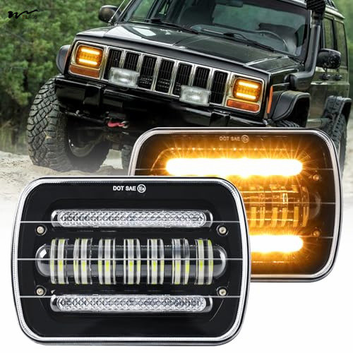 100W 9880LM DOT Amber/White DRL Turn Signal Rectangular Headlamp Special Feature