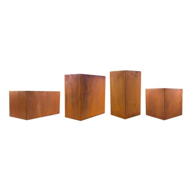 Column Tower Corten Steel Cube Planter 2-3mm Thickness