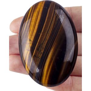 China Natural Tiger's Eye Palm Stone Healing Polished Pocket Tiger's Eye Rock Stones Irregular Worry Stone Anxiety Releasing on sale