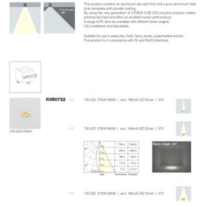 Fixture IP44 DC180mA Hotel Lighting LED Lamp With LED Source 2700 - 3000K
