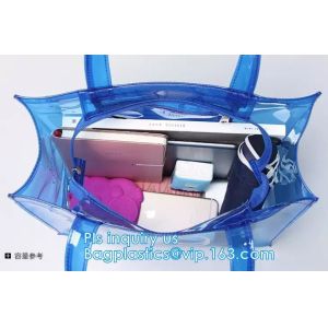 Eco friendly PVC zipper bag/pvc clear bag/PVC handle bag, Clear PVC handle bag,