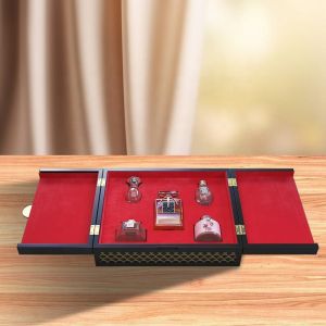 Custom Arabic Perfume High Lacquer Wood Double Door Decorative Perfume Gift Box