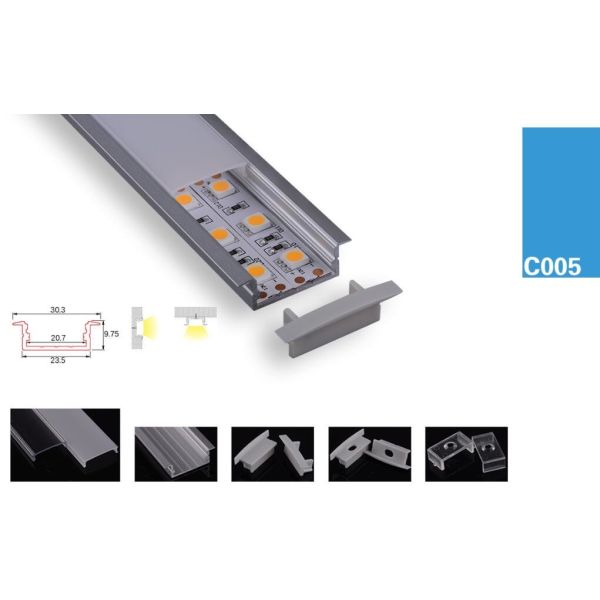 LED Strips Aluminum Profile double line led chips Surface & Recessed Mounted